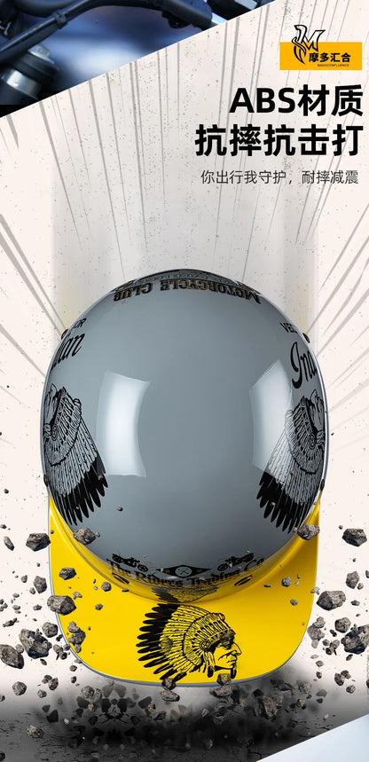 Motorcycle Helmet Electric Vehicle Riding Locomotive for Harley Retro Half Helmet Four Seas Universal Helmet Helmet Wholesale