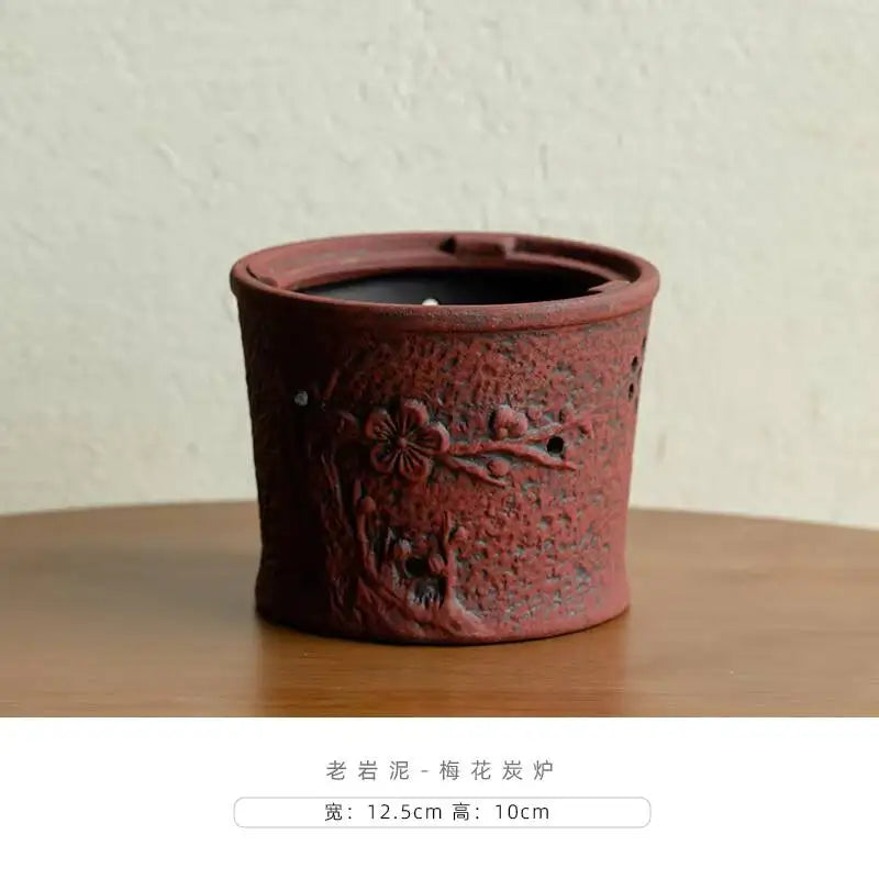 Antique Dunhuang Charcoal Tea Fire Stove Japanese Coarse Pottery Cooking Teapot Water Boiling Pottery Kettle Fire Warmer Wine