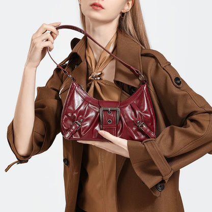 Y2K Retro Pleated Hobo Shoulder Bag for Women Hot Selling Maillard Style Underarm Bag Clutch Handbags for Travel Work Shopping