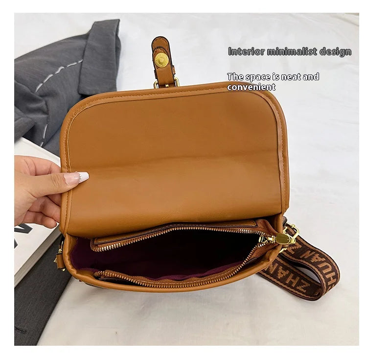 New Classic Texture Crossbody Bag Versatile Crossbody Bag High-End Underarm Bag Nurse Bag Wide Shoulder Strap Bag