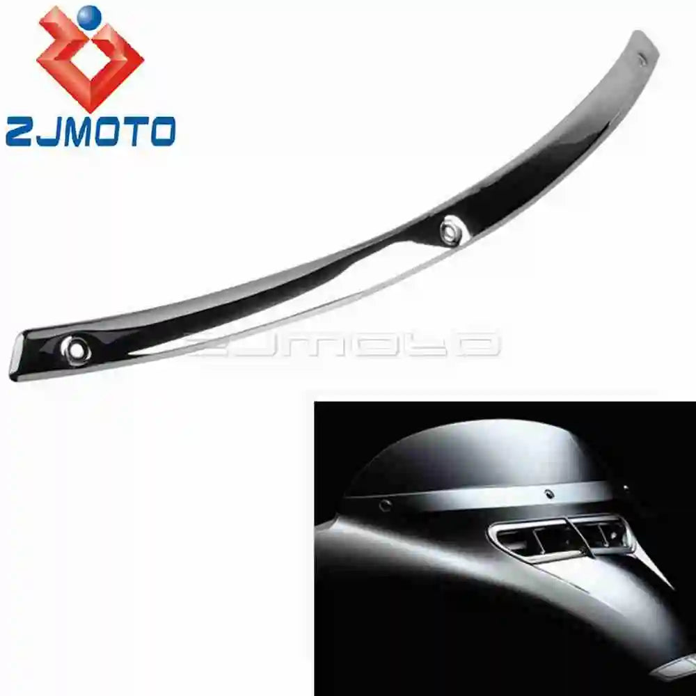 Steel Motorcycle Front Windshield Trim W/ Rubber Gasket For Harley Electra Street Tri Glide Touring Windscreen Strips 1996-2013