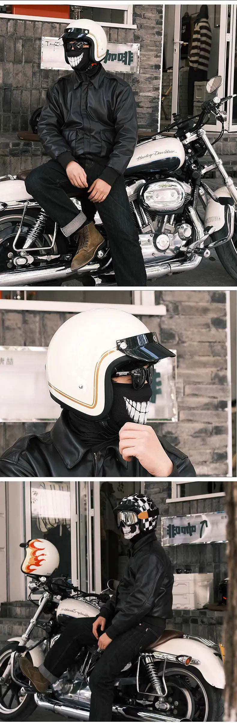 Hot Sale Open Face Helmet Retro 3/4 Jet Motorcycle Helmets Men ABS Shell Safty Cap German Style Four Seasons DOT Approved