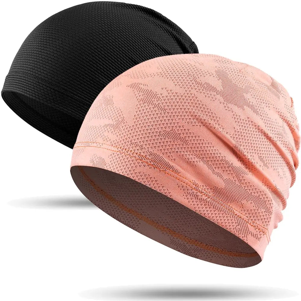 2PCS Quick-drying Running Caps Summer Breathable Cool Sports Hats Outdoor Cycling Hiking Baseball Skullies Stretchy Beanies Hat