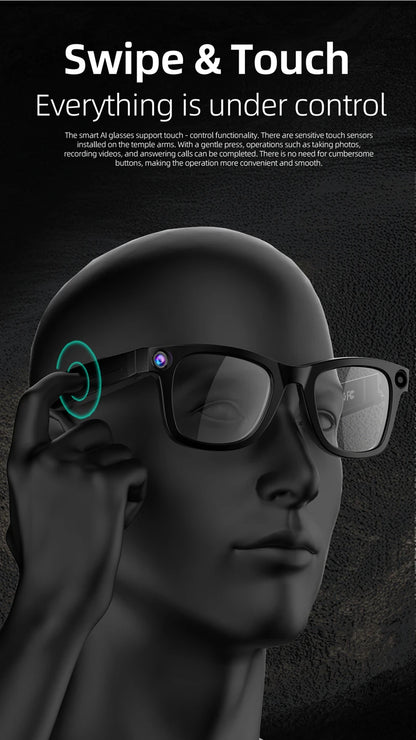 Xiaomi 4k Smart AI Bluetooth Glasses HD 800W pixel Shooting Waterproof Camera Photo Video Voice Call Translation Smart Glasses