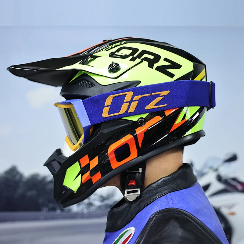 ORZF16-Off road motorcycle helmet, men's and women's rally helmet, mountain bike riding speed drops in all seasons