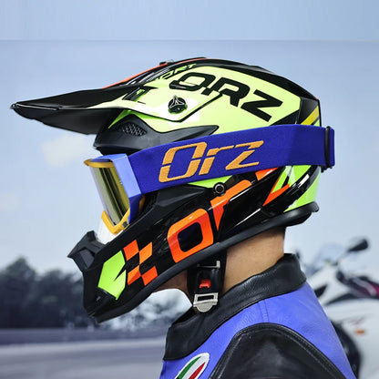 ORZF16-Off road motorcycle helmet, men's and women's rally helmet, mountain bike riding speed drops in all seasons