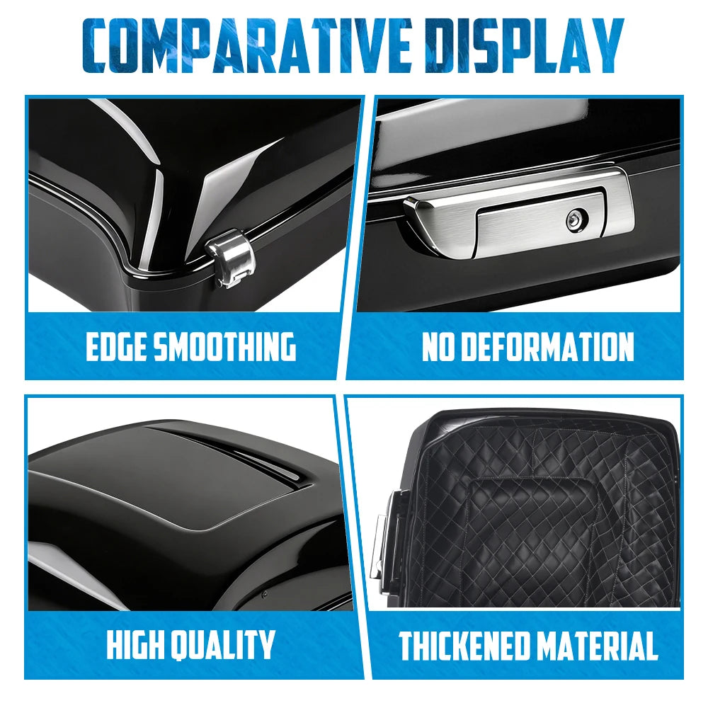 Motorcycle 10.7'' Trunk Rear Tour Luggage Storage For Harley Touring Road King Street Road Glide Electra Glide Standard 2014-25