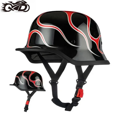 DOT Approved Motorcycle Helmet ABS Material Retro Moto Helmet Capacete De Moto Half Helmet Equipment German Tactical Vintage
