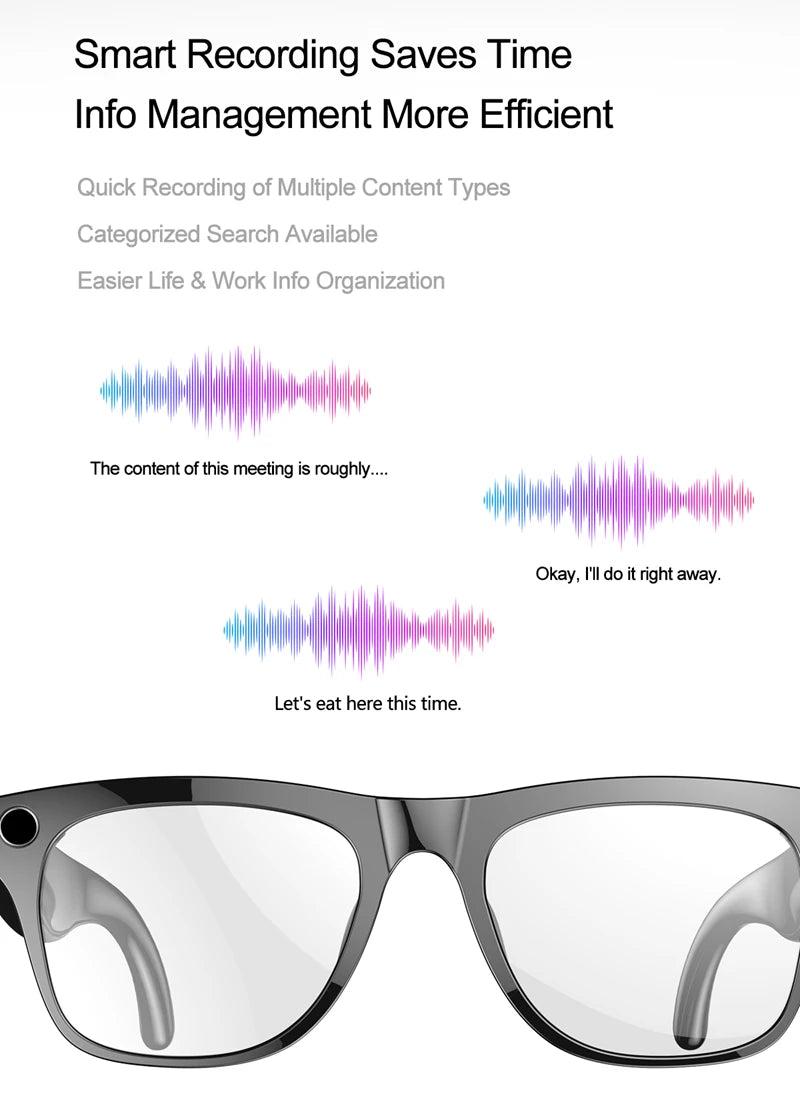 Xiaomi 8K AI Smart Glasses HD Photochromic Multifunction Bluetooth Calling Voice Assistant Music Player Translate Camera Glasses