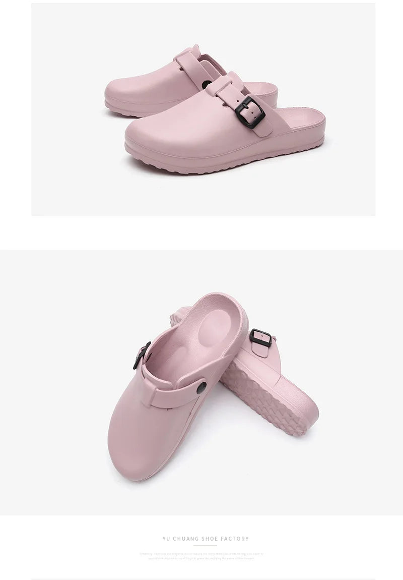 SmilePoP New Women Garden Slippers Kitchen Nonslip Men Slippers Outdoor Waterproof Women Sandals Easy Clean Light Home Shoes