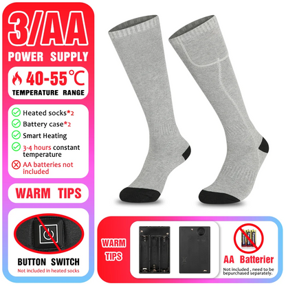 65℃ Heated Socks Winter Warm Heating Socks With Battery Case Snowmobile Electric Heated Skiing Sock Controllable Buttons outdoor