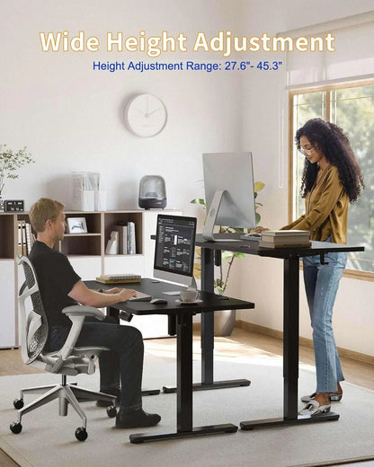 Adjustable Electric Standing Desk Frame with Memory Panel, DIY Workstation for Home Office, Black