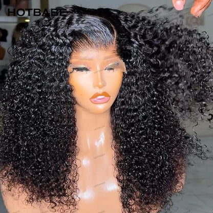Wear And Go 13×4/13×6 HD Lace Frontal Wigs With Transparent Lace 450 Density Kinky Curly 360 Glueless Wigs Human Hair For Women