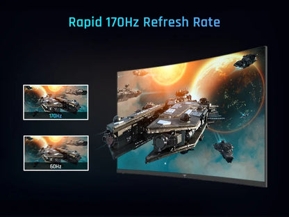 KTC 32 Inch Curved Monitor VA 1500R, 2K QHD 1440P@180Hz Gaming Monitor, 1ms MPRT, FreeSync Premium, G-Sync, HDR10, 122%sRGB, VES