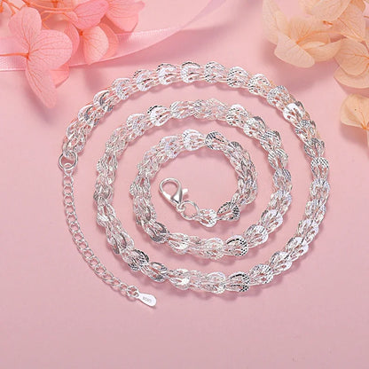925 Sterling Silver Charms Earrings Necklace Bracelet Love Jewelry Cute for Women Chain Set Wedding Gift