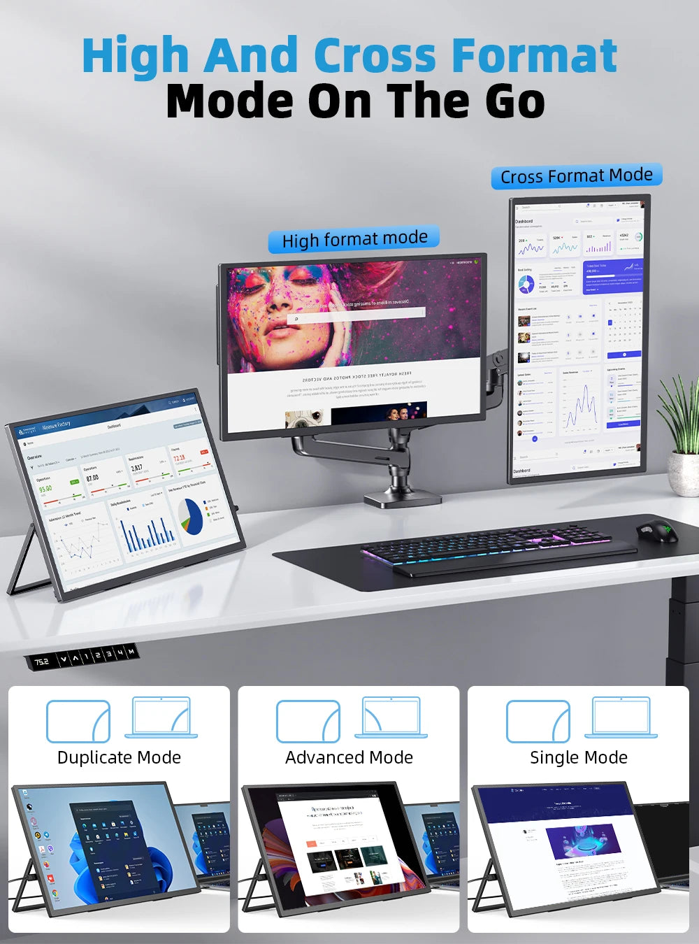 UPERFECT QLED 18.4 Portable Monitors Gaming Displays 4K 60Hz USB C HDMI For PS5/4 Switch Laptop PC Mac Xbox Second Extend Screen