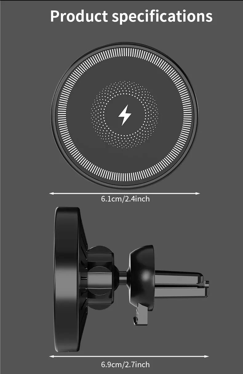 Car For Magsafe 30W Wireless Charger Air Vent Phone Holder Stand For iPhone 17~12 Samsung Xiaomi Fast Charging Cellphone Bracket
