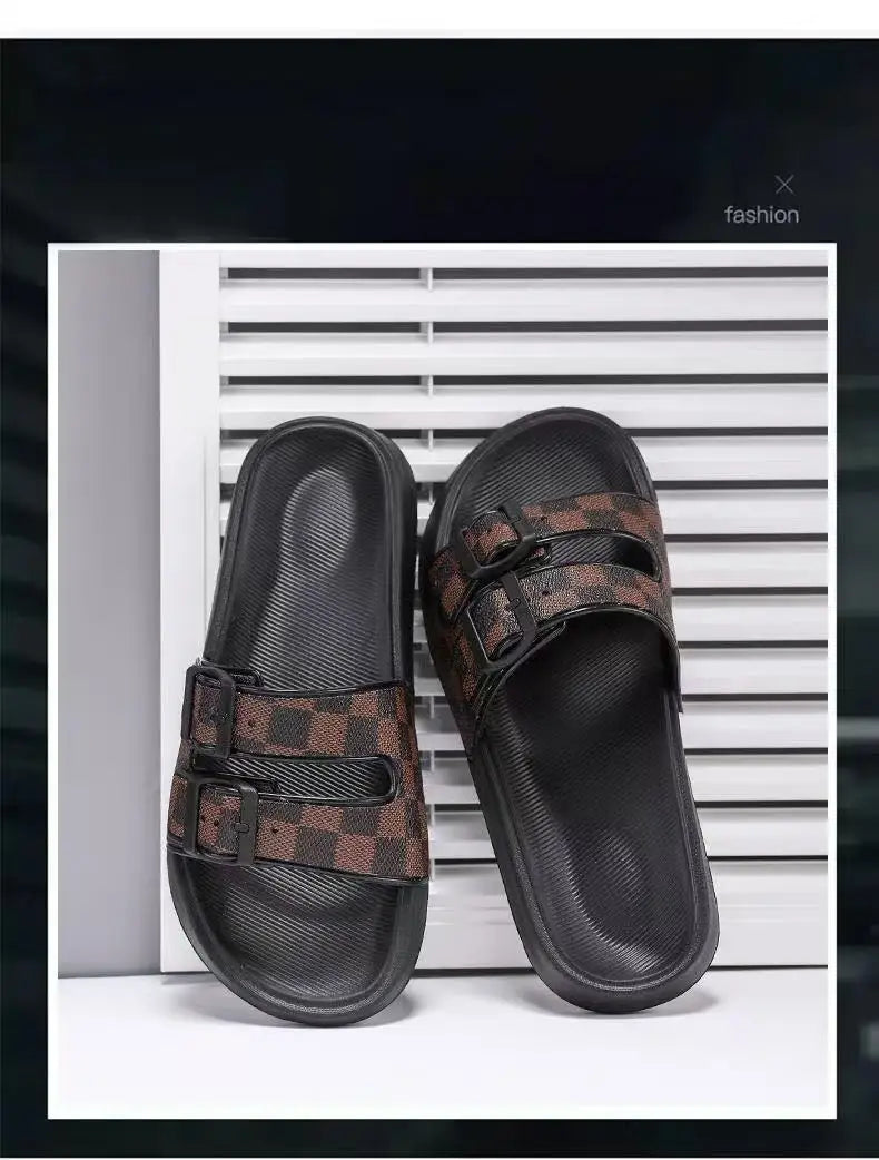 A Pair of Simple and Wear-Resistant Summer Slippers, Fashionable, Versatile and Comfortable Beach Shoes, Outdoor Sports Shoes for Men