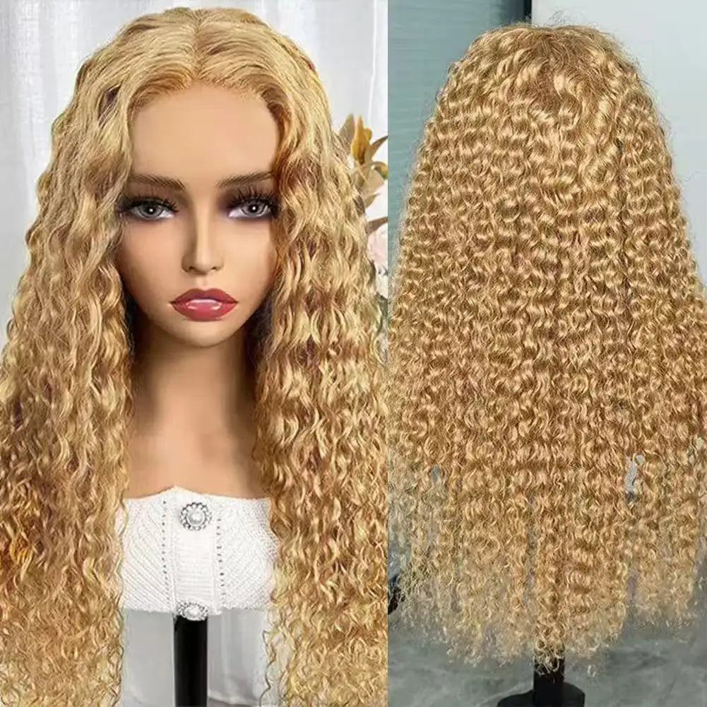 Multi-Color Long Curly 13x4 Lace Front High-Temperature Fiber Wig for Women Synthetic Hair Wig for African American Daily Party