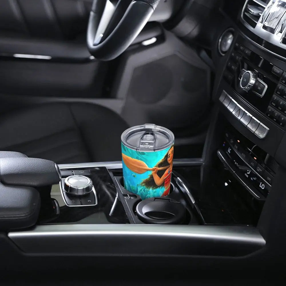 Moana and Pua Cartoon Movie Insulated Tumbler with Straws Stainless Steel Coffee Mugs Double Wall Car Bottle Cups 20oz