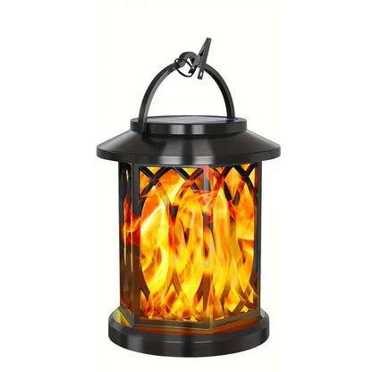 Solar Powered Outdoor Flame Lights Clip-On Lantern Hanging Lamp Waterproof Landscape Pathway Lights for Garden Yard Patio Decor