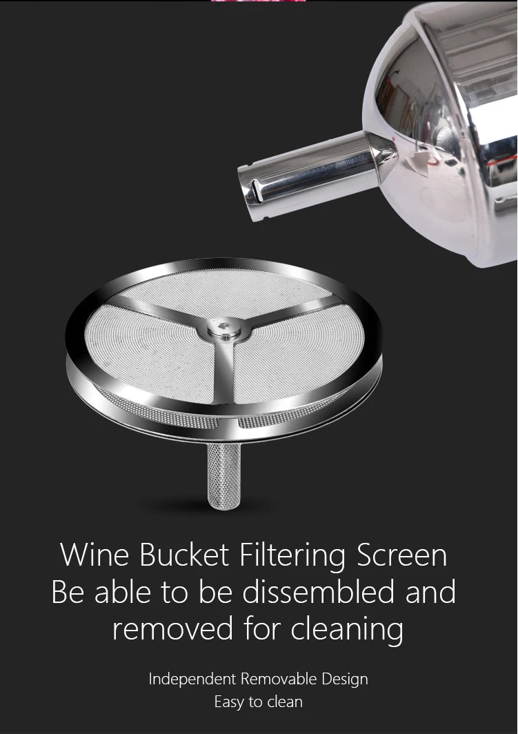 Stainless Steel Wine Shower Funnel with Sediment Strainer, Wine Aerator