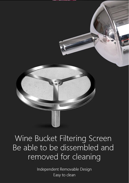 Stainless Steel Wine Shower Funnel with Sediment Strainer, Wine Aerator