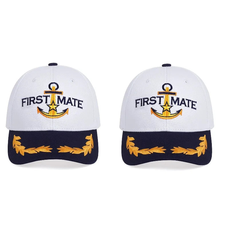 Men Women Baseball Caps Embroidered Captain & First Mate Hats Boating Marine Sailor Perfect Nautical Gift Presents Party Fun Hat