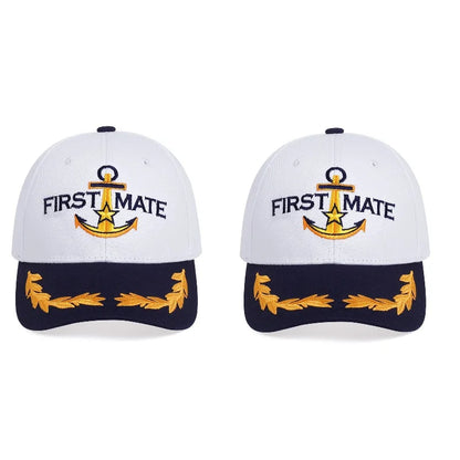 Men Women Baseball Caps Embroidered Captain & First Mate Hats Boating Marine Sailor Perfect Nautical Gift Presents Party Fun Hat