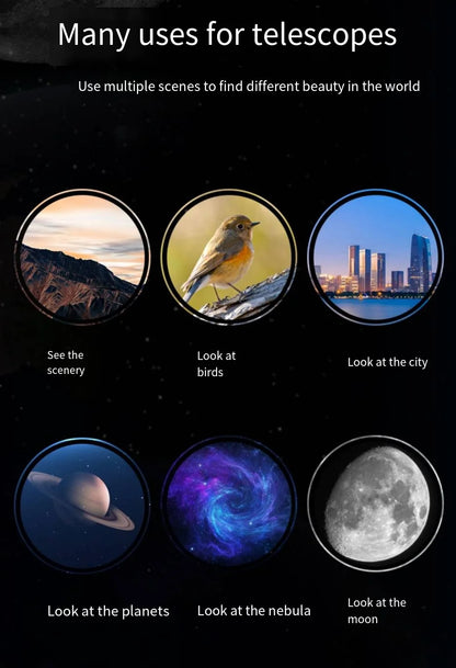 Professional Astronomical Telescope Zoom HD High-Power Tripod Space Star View Moon Binoculars Children Students Teaching Aids