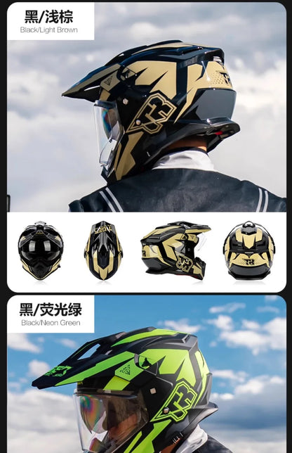 Tiger JTO1 Adventure Motorcycle Helmet Dual SunVisor Helmet Size S-3XL Off-road Casco Moto Highly Breathable For  ADV Long Rides