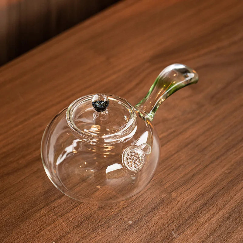 High Borosilicate Glass Teapot Thickened High Temperature Resistance Side-handle Pot Small Household Anti-scald Green Tea Teapot