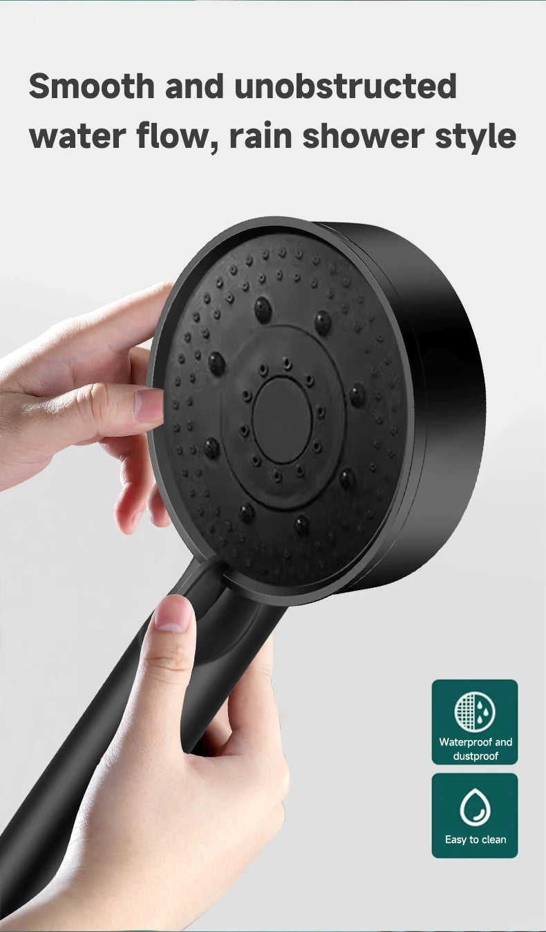 6 Modes Pressure Boost Shower Head Multifunction Adjustable Large Water Shower Nozzle Massage Bathroom Accessory