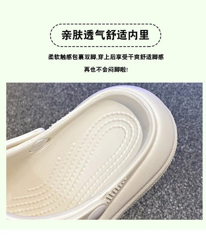 A Pair of Women's Fashionable Clogs, Women's Wear-Resistant and Comfortable Thick-Soled Beach Shoes, Outdoor Casual Trendy Women's Shoes
