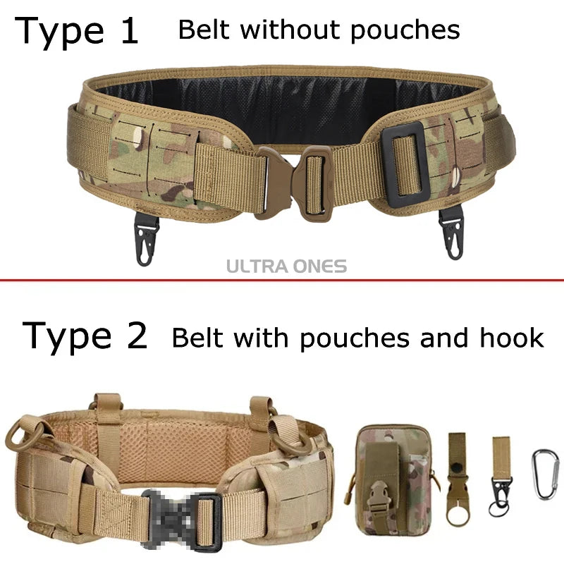 Tactical Padded Belt Airsoft CS Combat Molle Airsoft Belts Duty Paintball Waist Belt War Game Hunting Accessories