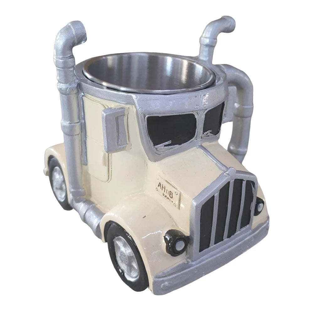 Semi-Truck Coffee Mugs 200-250ml Stainless Steel Creative Truck Coffee Cup Resin Coffee Mug Gifts for Coffee & Truck Lovers