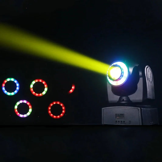 120W LED Beam Moving Head Light RGB Color Mixing 8 Patterns DMX Effect Light Rotating Stage Light for DJ Party KTV