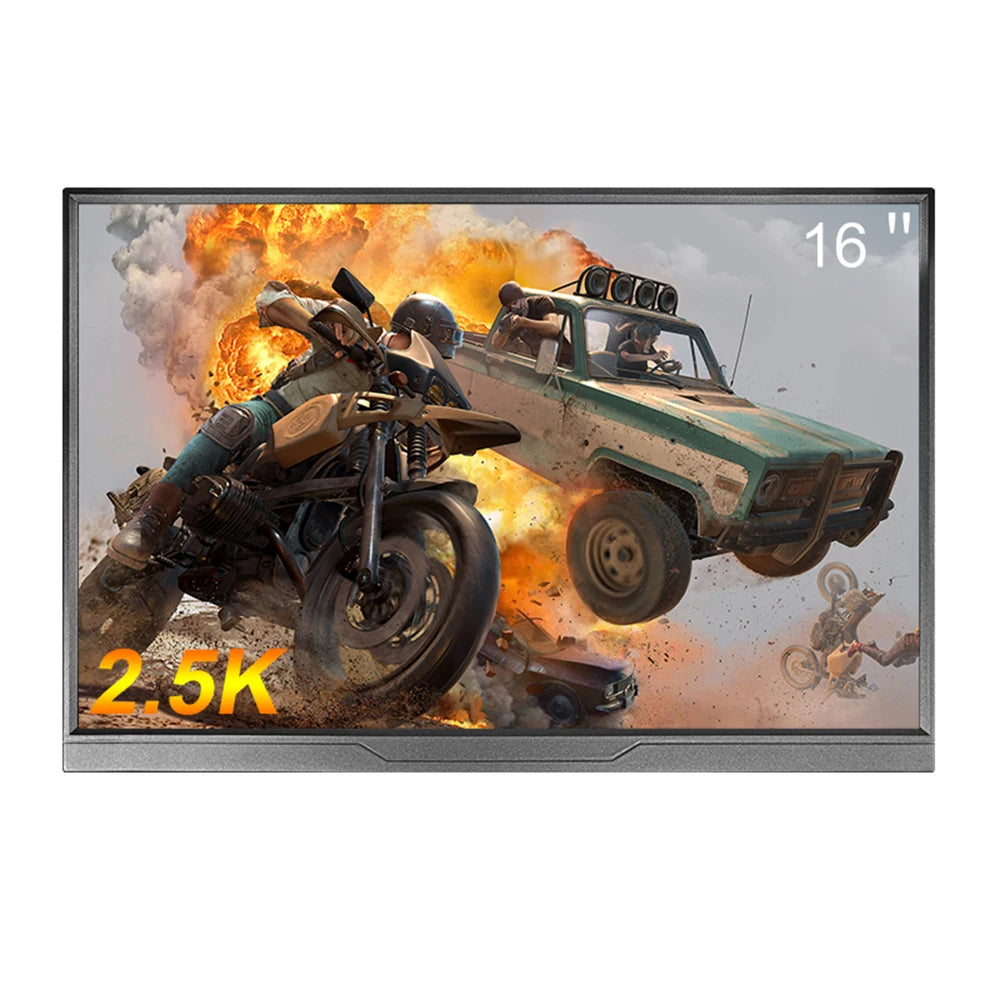 16inch Portable Monitor 2.5K/120HZ/100%sRGB  For Laptop XBox PS4 / 5 Switch Cell Phone Computer Extension Gaming  Travel Screen