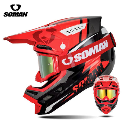 2025 SOMAN Professional Racing Motocross Helmet Off Road Helmet Motorcycle Cartoon Childrenr ATV Motorcycle MTB Helmet