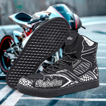Motorbike Shoes Men Motorcycle boots Breathable Anti-fall Rider Road Racing Casual Shoes Boot Gear Shift Rubber Sole Reflective