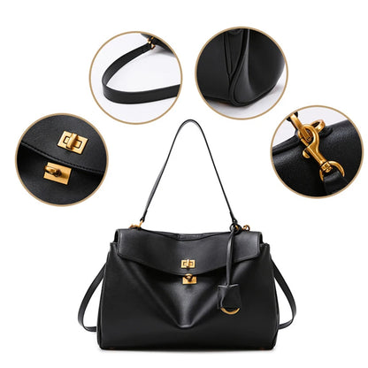 Elegant Suede Tote Bag Luxury Leather Large Capacity Shoulder Bag Minimalist Fashion Commute Handbag Soft Casual Shopping Bag