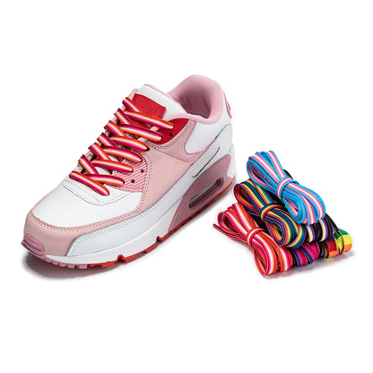 No6Transgender 100/120/150cm Shoe Lace Flat Printed Shoelace Colorful Rainbow Laces Gay Pride Liberty Shoelaces Shoe Accessories