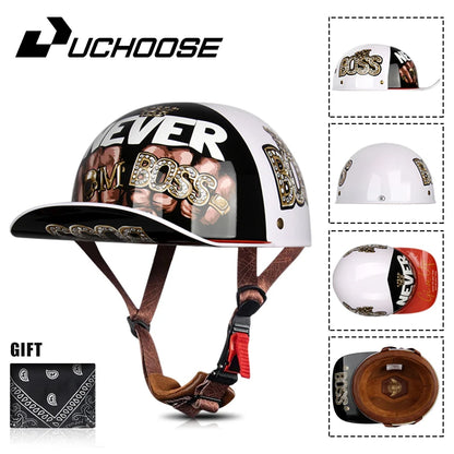 Adult Open Face Summer Retro Motorcycle Vintage Half Helmet Baseball Cap Helmets Children Riding Motocross Men Women