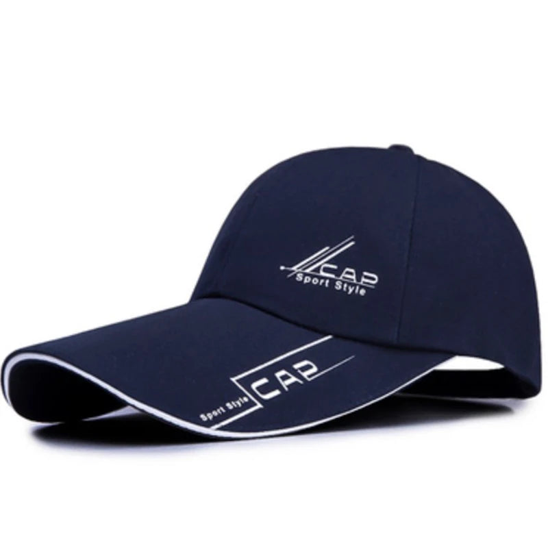 Summer Men Baseball Cap Letter Print Sports Sun Hat Cotton Adjustable Long-Brim Snapback Sun Visor Caps Hip Hop Baseball Hat