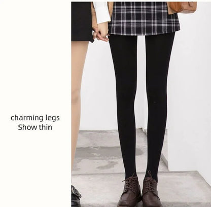 Women Thermal Pantyhose for Winter Warm Leggings Panty Polar Skin Black Effect Stockings Thermal Women Sock Fleece Lined Tights