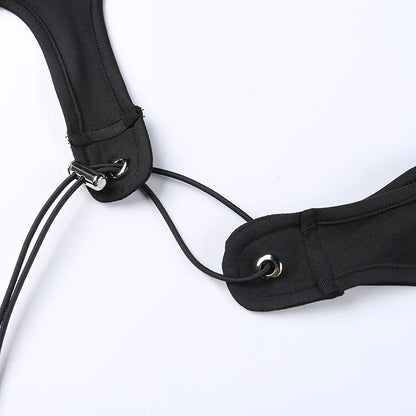 Short Sleeve Bodysuit, Mock Neck Women Y2k Clothes, Hollow Out One-Piece Body Feminino, Lace Up Club Outfits, Sexy Lingerie