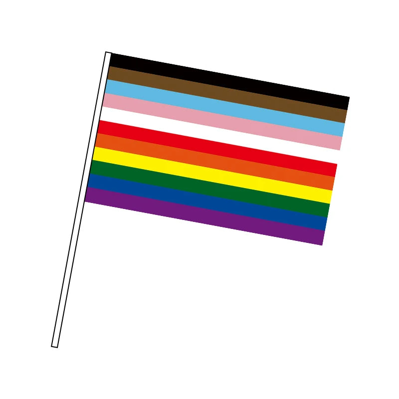 Hand Flag 100pcs 14x21cm Dream SMP Flag Gay Lesbian Homosexual Bisexual LGBT Pride Flag Customized Rainbow Hand Flag