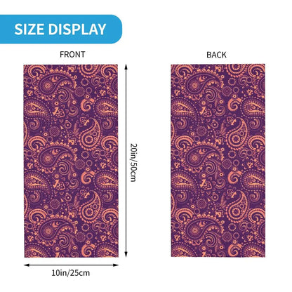 Custom Black Bandana Pattern Bandana Neck Gaiter for Hiking Cycling Women Men Wrap Scarf Paisley Style Headband Warmer
