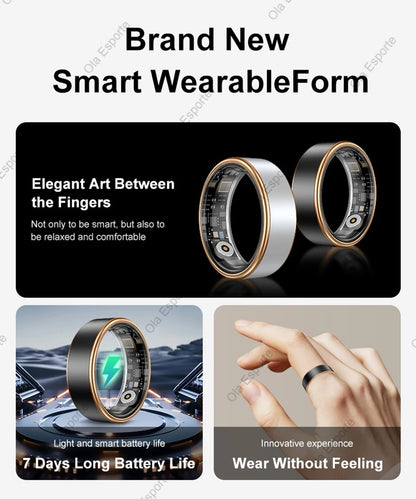 2025 Smart Ring Gesture Control Wireless Bluetooth Heart Rate Blood Pressure Monitor 5ATM Waterproof Health Smartring Men Women