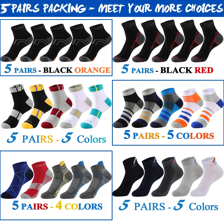 2 Pairs/Lot Running Socks Men Sport Outdoor Casual Cotton Red Stripes Compression Black Colorful Sock Male Gifts 21 Colors